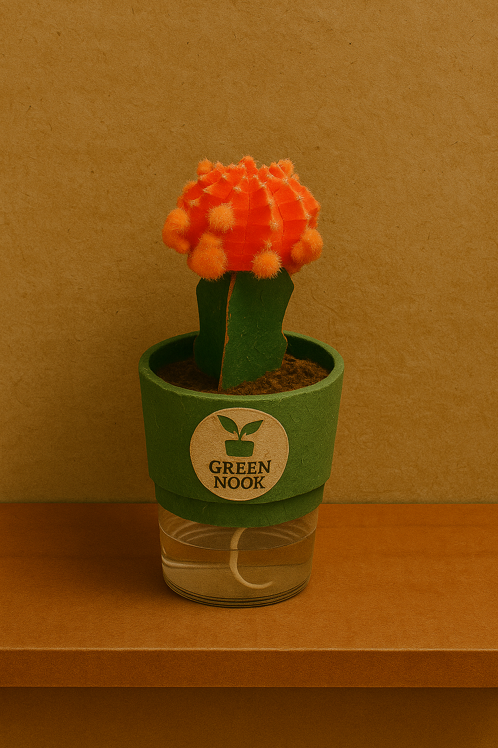 moon cactus plant live indoor plant with self watering pot.