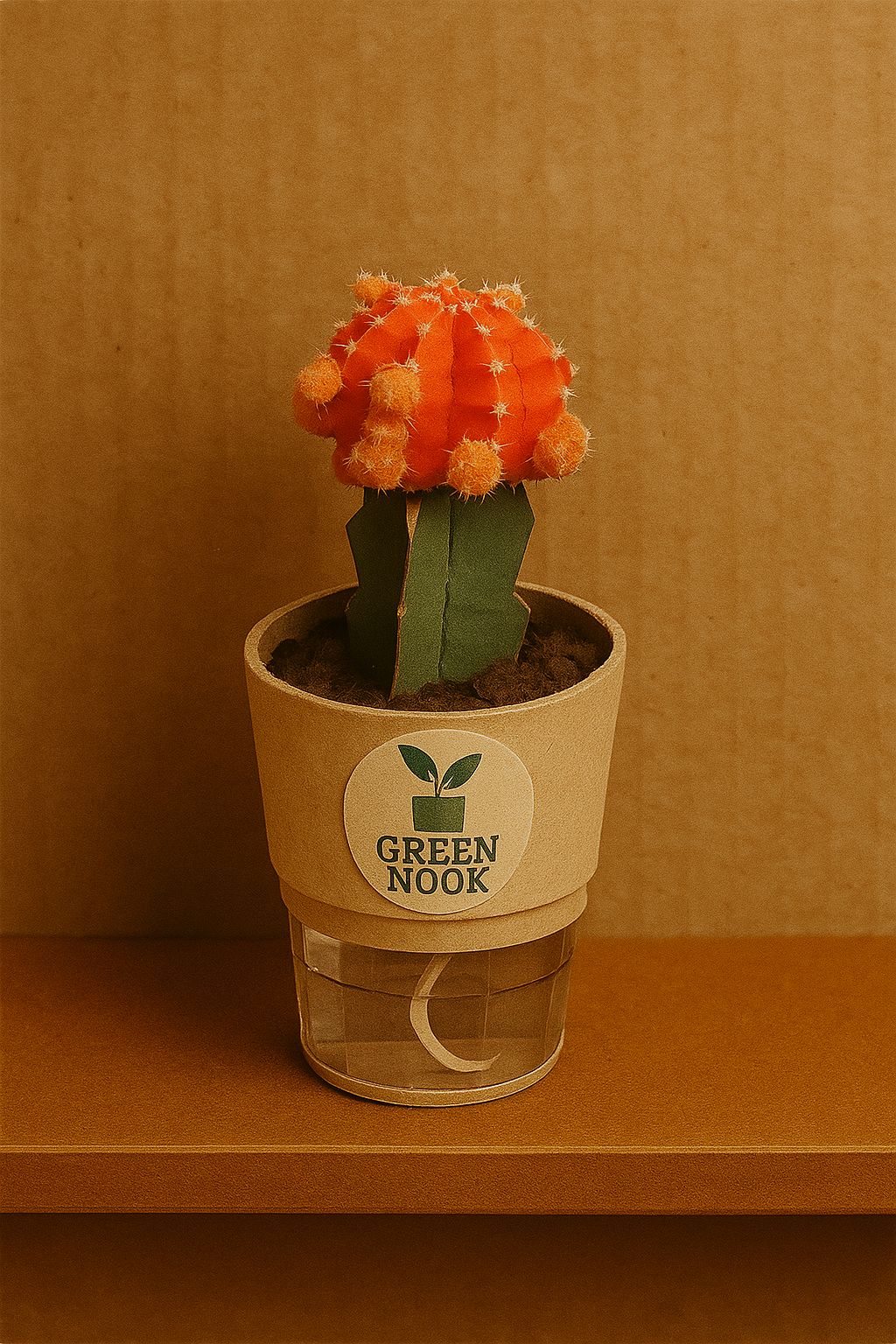 moon cactus plant live indoor plant with self watering pot.