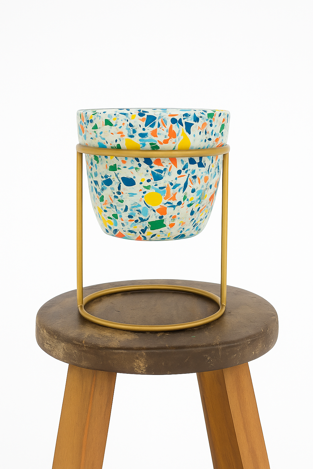 Pot with stand for indoor plants.