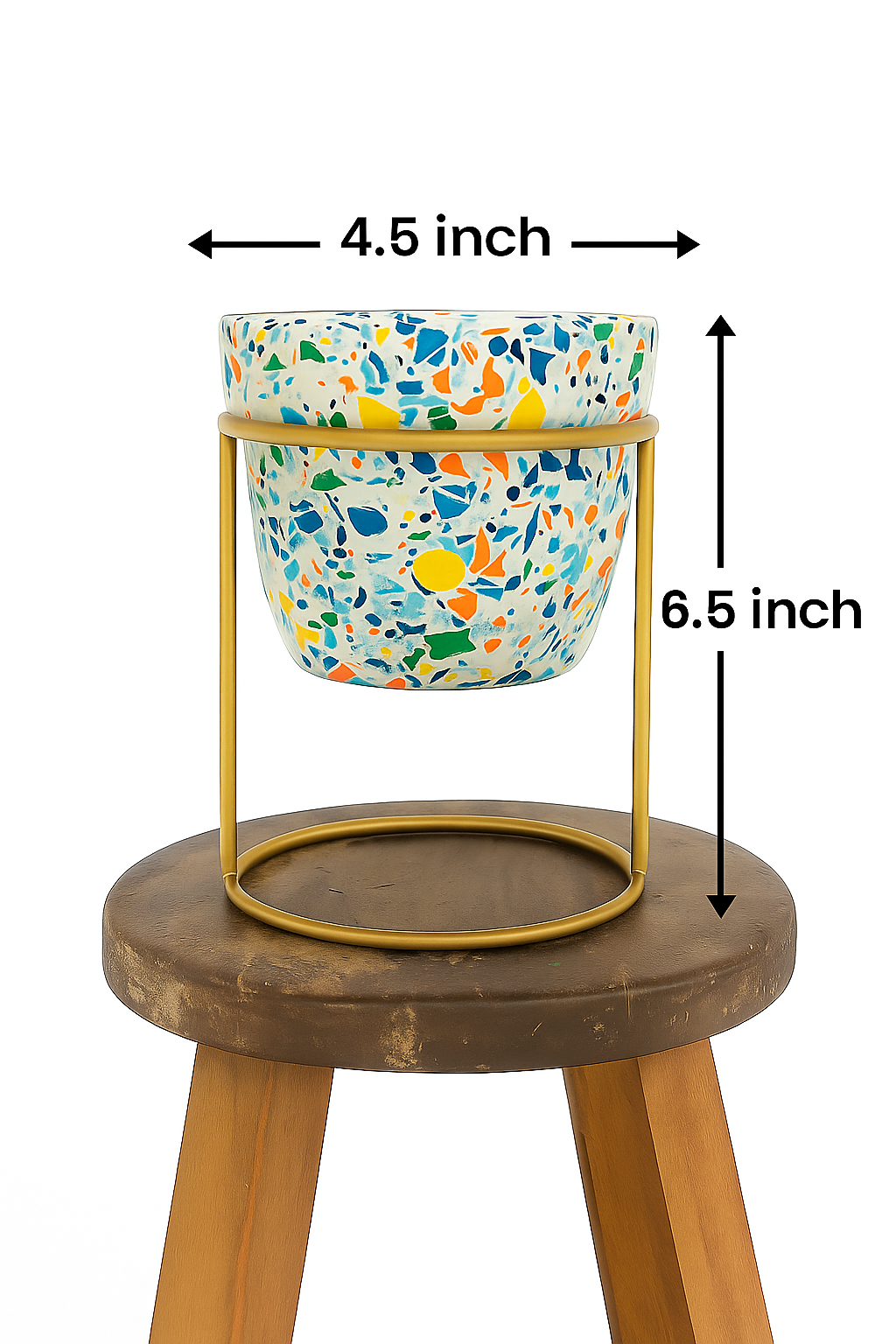 Pot with stand for indoor plants.