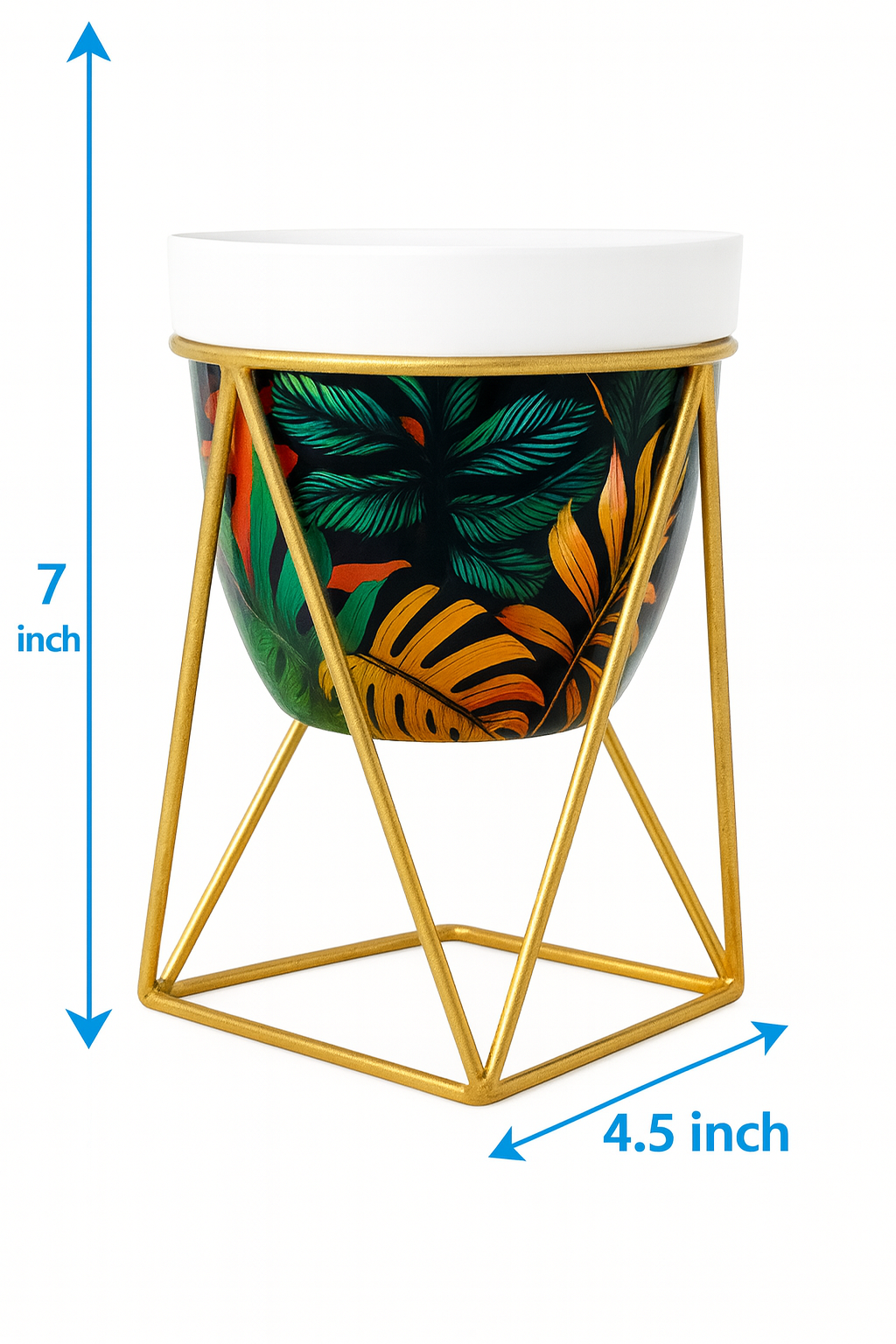 Pot with stand for indoor plants.