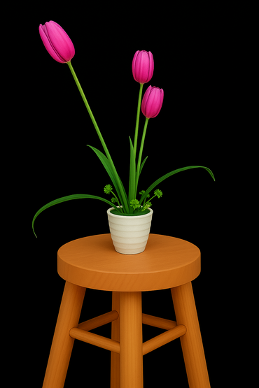 Artificial Flower with Pots set of 1.