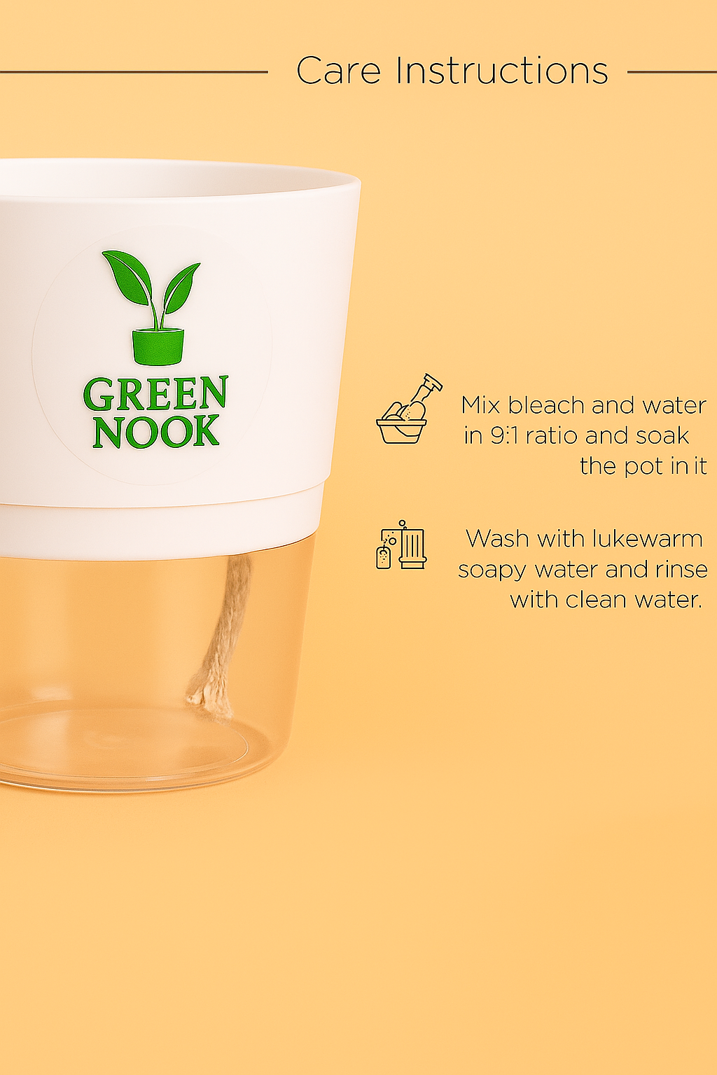 Self Watering Pot for indoor plants -Terry type-Pack of 3.