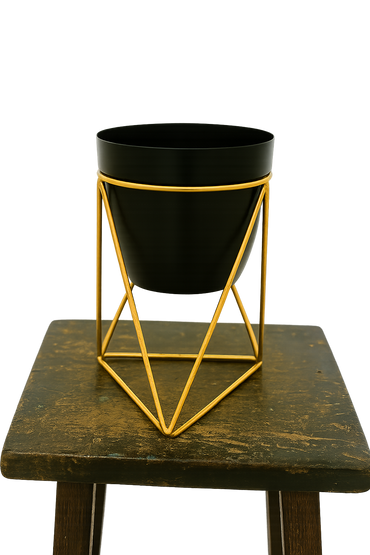 Pot with stand for indoor plants.