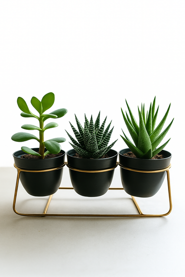 Desktop Metal 3 planters with stand.