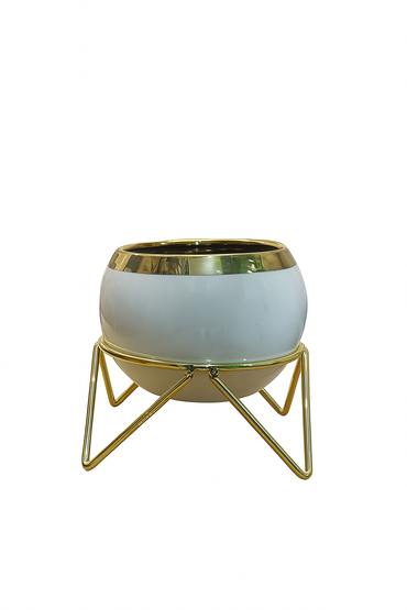 Pot with stand for indoor plants.